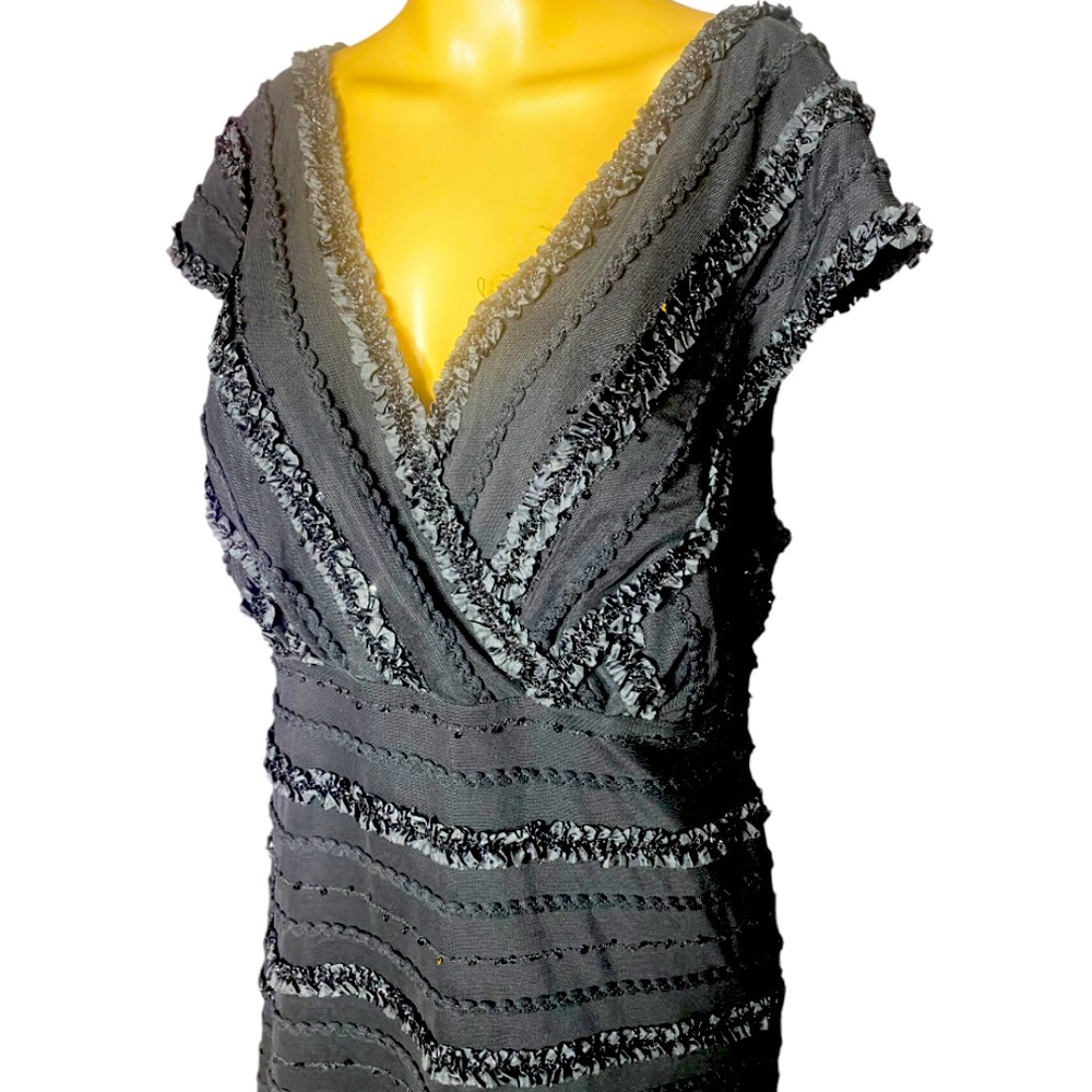 Vintage Tadashi Cocktail Black Midi Dress
10
